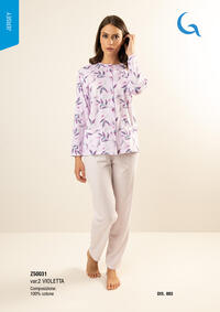 PIGIAMA APERTO DONNA M/L Z50031 Tellini S.r.l. Ingrosso Abbigliamento